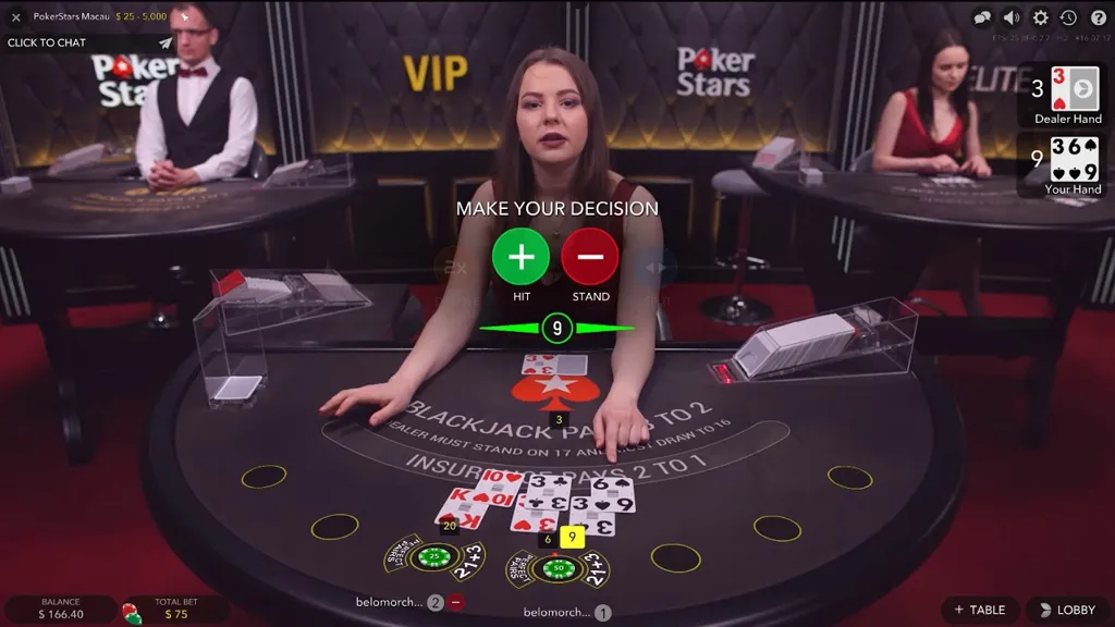 блекджек poker stars